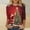 Red, variant on Women's Plus Size Christmas Printed Round Neck Three Quarter Sleeve Loose Fit Pullover Top
