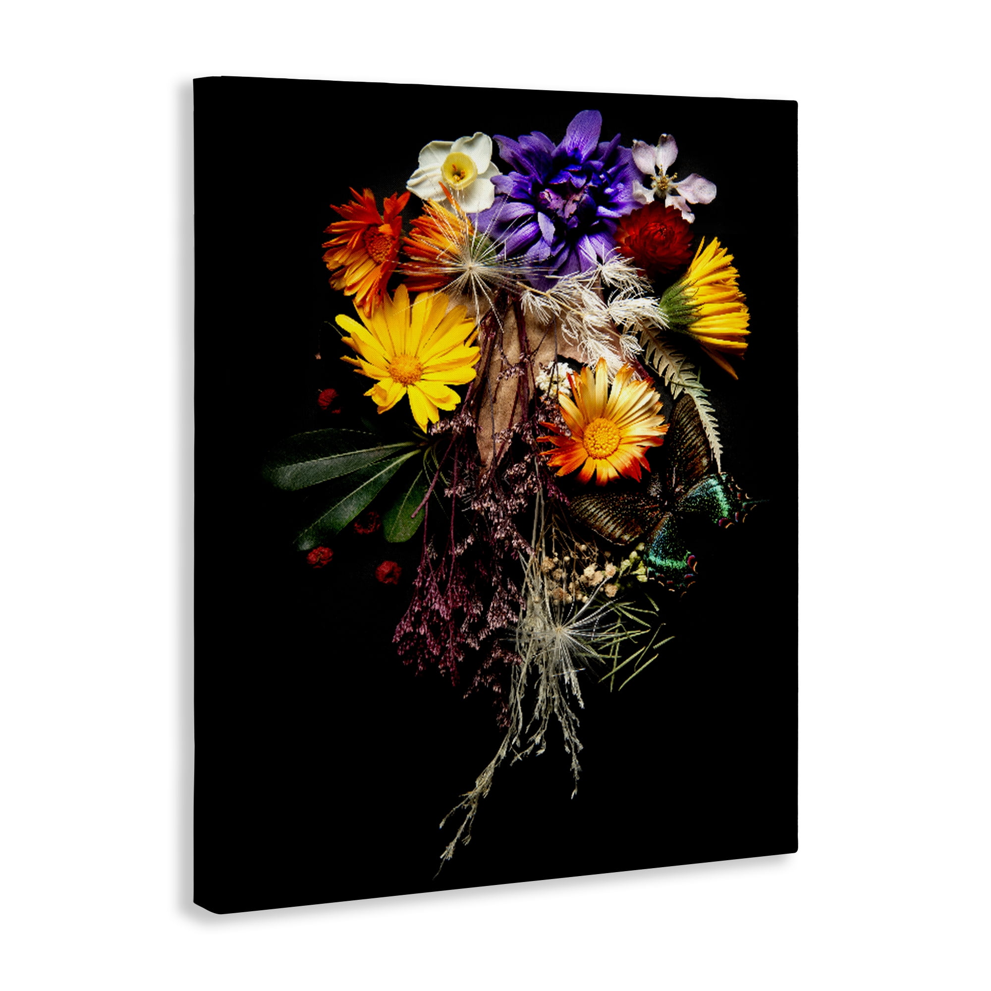 Stupell Industries Butterfly Adorned Arrangement Canvas Wall Art, design by Carl Kravats