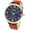 Brown, variant on Collections Women's Stitched Vegan Leather Oversized Watch (Black and Silver)