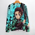 thumbnail image 2 of Demon Slayer Unisex Sweater Long Sleeve Round Neck Pullover Jumper Fall Winter Clothes Print Tops Blouse M, 2 of 6
