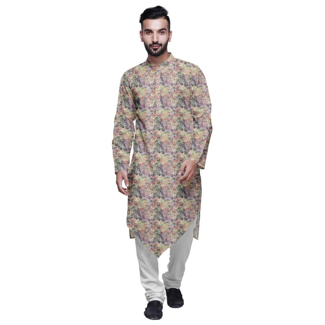 Atasi Kurta à Manches Longues de Designer pour Garçons, Kurta Décontractée Imprimée en Coton Flex