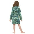 thumbnail image 4 of FORMRS Niños Bathrobe Unisex Hooded Robe Soft Plush Pajamas Sleepwear, Size 10-12T, Green Forest Pattern, 4 of 7