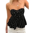 thumbnail image 3 of Women Y2k Tube Tops Strapless Floral Bandeau Vest Tie Up Sleeveless Backless Cute Tops Grunge Clothes, 3 of 9