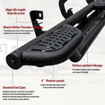 thumbnail image 5 of Vijay Running Boards Compatible with 2007-2019 GMC Sierra 2500HD/3500HD / 2007-2019 Chevrolet Silverado 2500HD/3500HD Crew Cab A Pair Bolt-on Side Steps Rails Steel Nerf Bars, 5 of 9