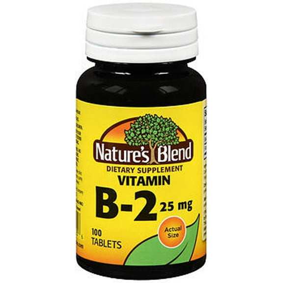 Nature's Blend Vitamin B2 25 mg Tablets - 100 ct