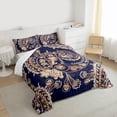 thumbnail image 3 of Homewish 2-Piece Tribal Damask Comforter Set, Twin - Navy Boho (Farmhouse), 3 of 8