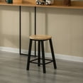 thumbnail image 2 of Set of 2 17.5-Inch Rustic Round Solid Wood Counter-Height Bar Stool with Footrest and Durable Steel Frame, Perfect for Dining Room, Kitchen Island and Home Bar - Ideal for Indoor and Outdoor Parties, 2 of 7