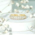 thumbnail image 5 of Rosec Jewels - Certified Moissanite Wedding Ring Wide (D-VS1 Quality) - Moissanite Half Eternity Ring - with Jewelry Box, 14K Yellow Gold, US 6.00, 5 of 8
