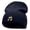 Navy, variant on Beamed 16th Note Embroidered Short Beanie - Red OSFM