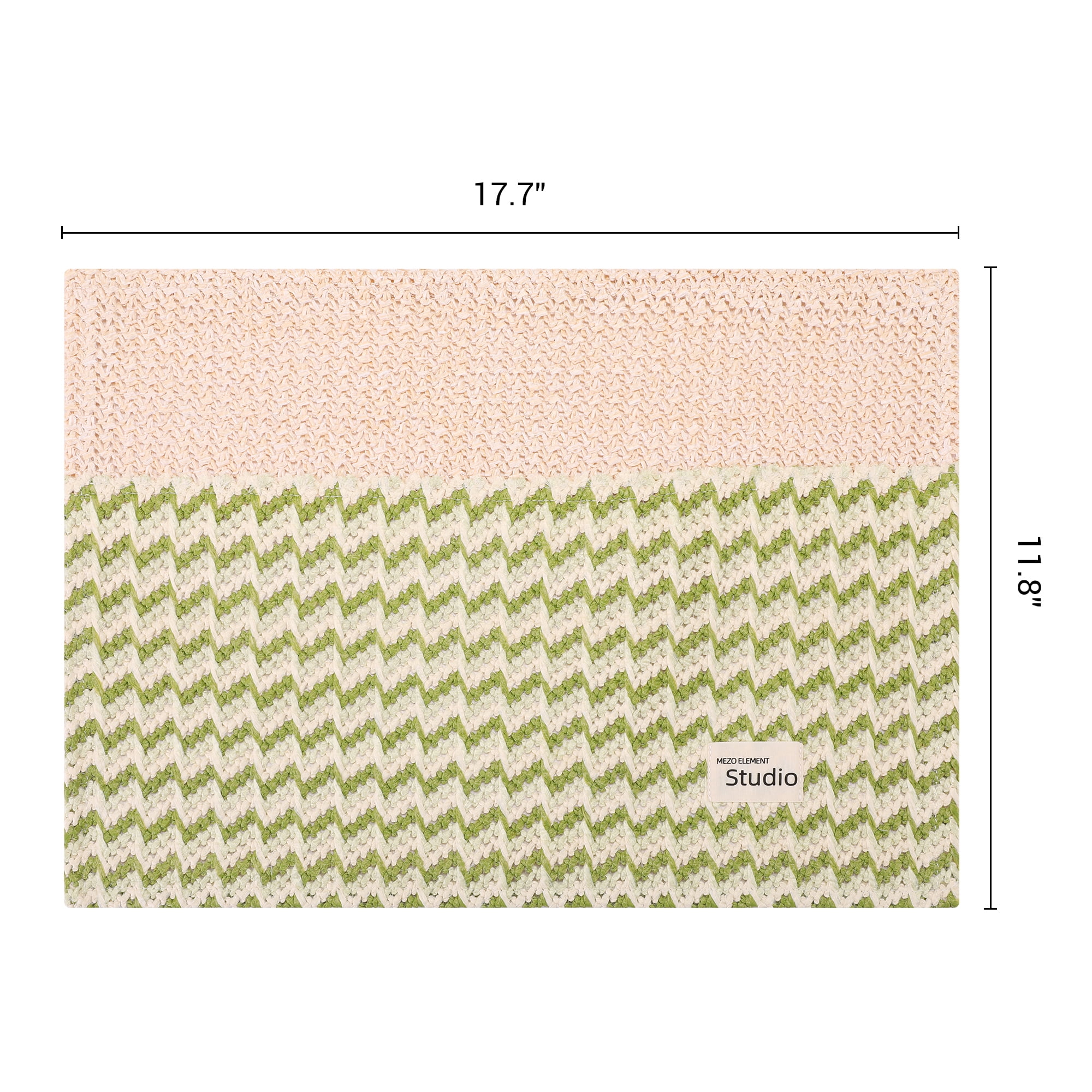 Unique Bargains Polyester Rectangular Placemats 4pcs Green 17.7"x11.8"