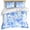 Blue, variant on 3 Piece Purple Flowers Duvet Cover Set Queen Size, Microfiber Comforter/Quilt Cover with Corner Ties and 2 Pillowcases, Watercolor Summer Botanical Floral All Season Soft Bedding with Zipper Closure