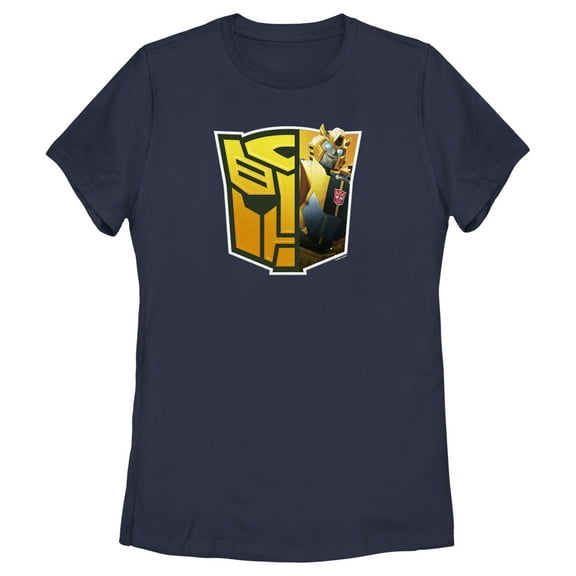 Women's Transformers: EarthSpark Bumblebee Autobots Logo Graphic Tee Navy Blue Small