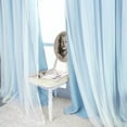 thumbnail image 6 of Sheer Curtains Set - Double Layers Stylish Mix & Match Elegance White Crushed Voile x Blackout Curtains with Tie-Backs for Nursery Bedroom, 52 by 108 inches, Light Blue, 2 PCs, 6 of 18