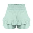 thumbnail image 7 of Charmgo Womens Shorts Casual Shorts for Women 2025 Summer High Waisted Ruffle Shorts Flowy Pleated Hem Casual Shorts Butterfly Shorts Women Summer Shorts for Women Green S, 7 of 7