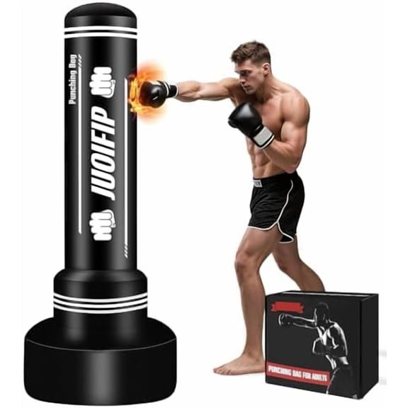 Freestanding Punching Bag with Stand, Men Standing Kickboxing Bag, Heavy Boxing for Adult Teens, Suitable for MMA Dummy Karate Home Gym Training Equipment （Excludes Gloves and Pumps）$$
