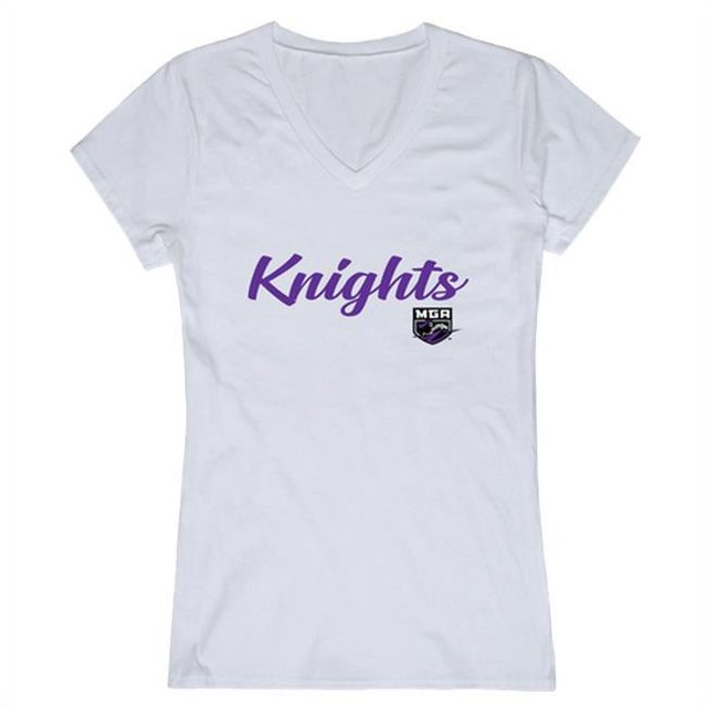W Republic Products 555-420-WHT-03 Middle Georgia State University T-Shirt Script pour Femmes, Blanc - Large