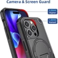thumbnail image 5 of Case for iPhone 16,Military Grade [Built-in Kickstand] Magnetic Dual-Layer Heavy Duty Shockproof Protection TPU+PC Phone Case for iPhone 16,6.1 Inch 2024 (Black), 5 of 16