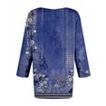 thumbnail image 3 of yunLCZ Womens Long Sleeve Shirts Womens Tops 3/4 Length Sleeve Summer V Neck Shirts Casual Tunic Tops 2025 Womens Long Sleeve Shirts, 3 of 4