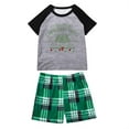 thumbnail image 5 of Penkiiy Matching Family Pajamas Christmas Pajamas for Family Xmas Matching Sets Short Sleeve Shirts and Plaid Shorts Santa Christmas Tree Sleepwear Two-piece Sets Gray 3-6 Months, 5 of 8