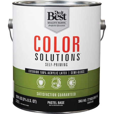Sherwin-Williams Co. Do it Best Color Solutions 100% Acrylic Latex Self-Priming Semi-Gloss Exterior House Paint - Pack of 8