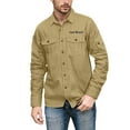 thumbnail image 2 of Domuza Work Long Sleeve Shirts for Men Breathable Lightweight Button Down Hiking Shirt Classic Western Casual Vintage Loose Fit T Shirts with Chest Pockets Khaki M, 2 of 4