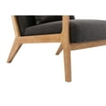thumbnail image 5 of Dayalane Modern Accent Chair, Oak Wooden Armchair Linen Upholstered Sofa Chair with Back, Mid Century Reading Chair for Living Room Bedroom Reception Room, Grey, 5 of 9