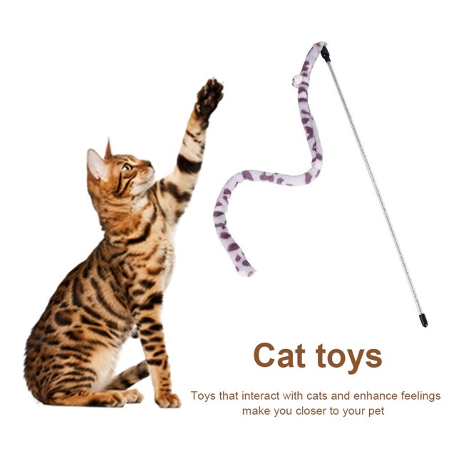 Funny Cat Stick Feather Pets Teaser Wands Gatito Interacción Persiguiendo Juguetes (Gris) Ehuebsd Para estrenar