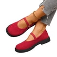 thumbnail image 6 of IEMIEMIEM Mary Jane Shoes Women Suede Ballet Flats Platform Non-Slip Classics Round Toe Ankle Buckle Strap Comfort Casual Dress Work Mary Jane Flat Shoes Red 5.5 Wide, 6 of 8