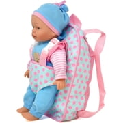 Dolls To Play 13in Soft Baby Doll with Pink Backpack Carrier, Lifelike Weighted Body, Machine Washable, Ages 3+