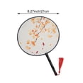 thumbnail image 2 of Vjnyvs 1PC Round Hand Fan Chinese Style Vintage Printing Silk Fan Wedding Party Dance Accessories, 2 of 7