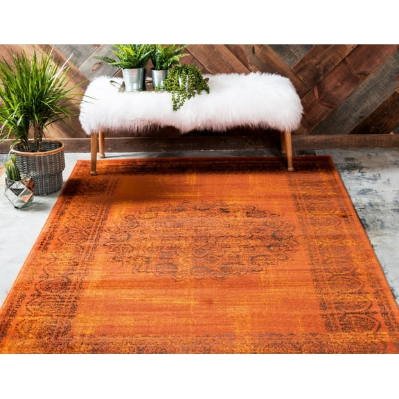 Unique Loom Cypress Imperial Rug Terracotta/Brown 2' x 3' 1" Rectangle Border Bohemian Perfect For Living Room Bed Room Dining Room Office