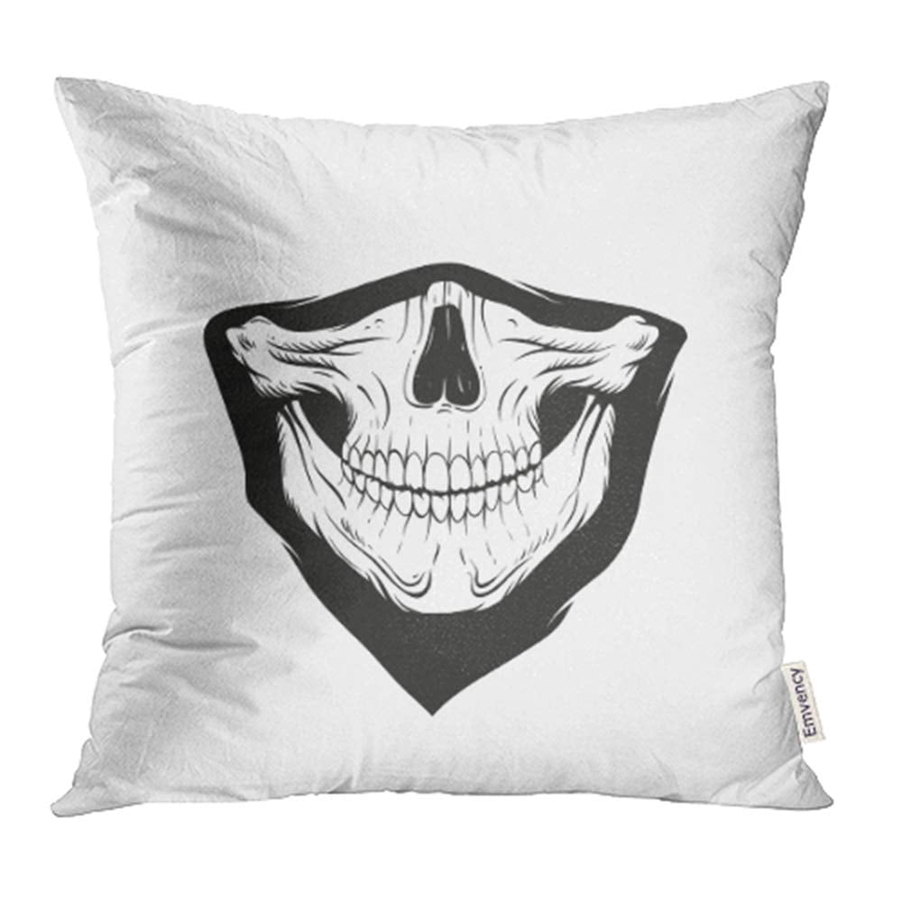 YWOTA Sweatshirt Bandana with Skull Hand Drawn People Head Tattoo Mouth Accessories Bikers