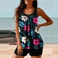 thumbnail image 4 of Stamzod Two Piece Swimsuit Women Tummy Control Modest Tankinis Women's Fashion Floral Bathing Suits Tankini Tops with Swim Shorts Multicolor I XXL, 4 of 6