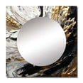 thumbnail image 2 of Designart "Upcoming Bliss Intense Textured Gilt and Black II" Abstract Painting Square Mirror For Wall Decor - Large Gold Square Mirror Printed Wall Decor - Modern Square Living Room Mirror, 2 of 5