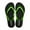 Black/Green, variant on HUGGOES Ebony Natural Rubber Comfort Flip Flops for Women - Black/Black