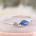 thumbnail image 4 of vylahjewellery Blue Marquise Diamond Engagement Rings with Round Side Stones White Gold Plated Band Promise Rings for Women, 4 of 8