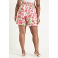 thumbnail image 2 of June + Vie Women's Plus Size High Rise Pleated Shorts, 2 of 4