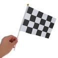 thumbnail image 3 of BRIGHTFUFU Juego de banderas a cuadros para pista de carreras, suministros para fiesta de cumpleaños, bandera de mano, coche de carreras, 1 Juego, 3 of 8