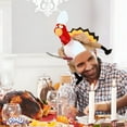 thumbnail image 5 of PMU Thanksgiving Plush Chef Turkey Hat Party Costume Accessories Plush Chef Turkey Hat (12/Pkg) Pkg/1, 5 of 7