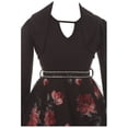 thumbnail image 4 of Big Girls 2 Pieces Set Floral Bolero Jacket Holiday Party Flower Girl Dress Black 10 (2J1K47S), 4 of 5