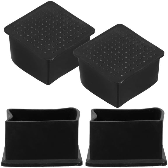 Hytrove Outdoor Furniture Leg Caps Chair Leg Cap Black 4Pcs Rubber