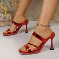 thumbnail image 5 of SBYOJLPB Sandals for Women's Fashionable Casual High-Heeled Slim Heel Open Toe Toe Golden Party Sandals, 5 of 7