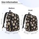 thumbnail image 2 of Disketp Flowe Rooster print Canvas Backpack Lightweight Travel Daypack Student Rucksack Laptop Backpack-Medium, 2 of 5