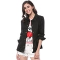 thumbnail image 1 of INSPIRE CHIC Women's Solid Drawstring Waist Flap Pocket Utility Jacket, 1 of 1
