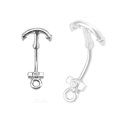 thumbnail image 1 of Eyebrow Ring Curved Barbell Anchor Design With Clear Jewels 16G 5/16", 1 of 6