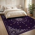thumbnail image 3 of ODIKA 8'x10' Washable Area Rug Abstract Starburst Boho Center Swirl Ombre Gradient Watercolor Purple Flowing for Dining Room, Large Office, Lounge, Non-Slip Chair-Friendly Mat, 3 of 7