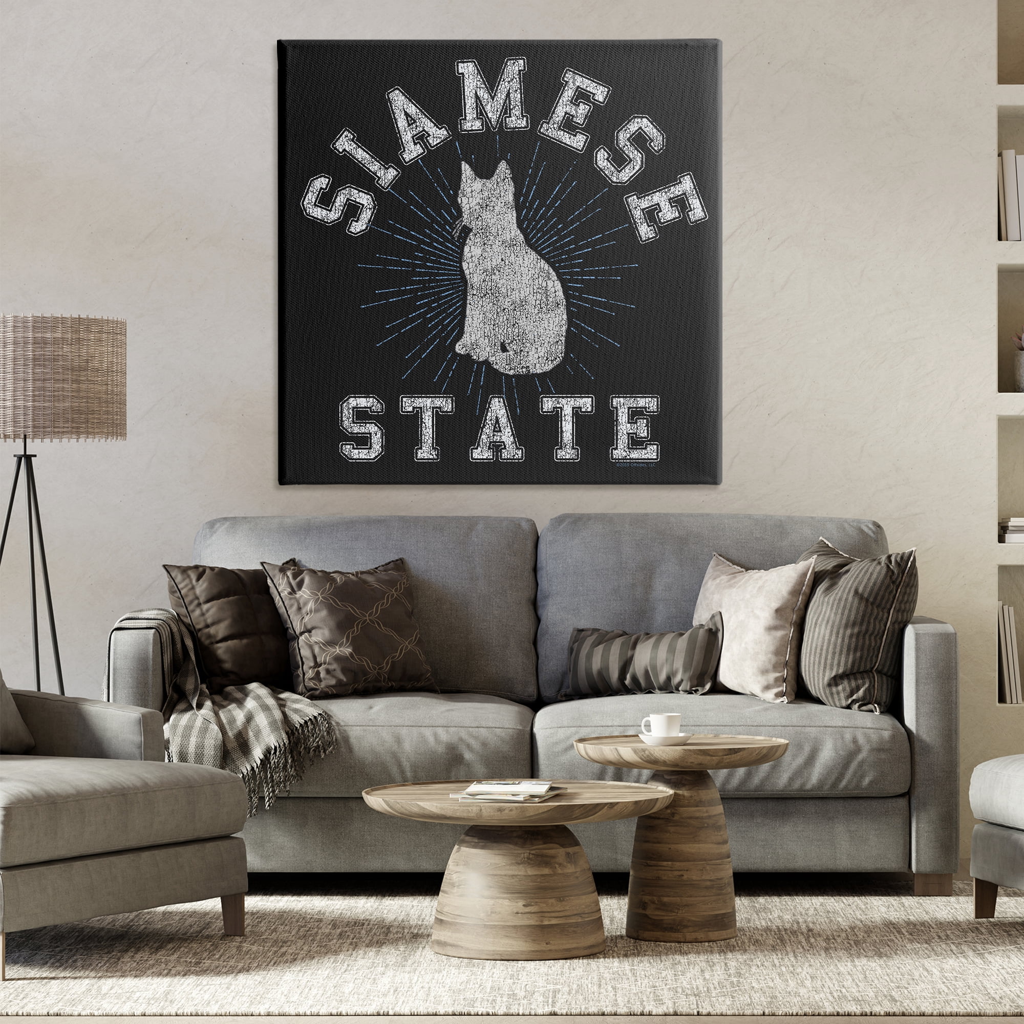 Stupell Industries Siamese Cat State Animals Painting Wrapped Canvas Art Print Wall Art, 36 x 36