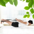 thumbnail image 2 of Cinturón de fitness negro con correas elásticas ajustables y anillos en D para gimnasio, yoga, entrenamiento de cintura y piernas, 2 of 8