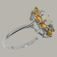 thumbnail image 3 of LBG British Made Classic Solid 14k White Gold Natural Opal & Citrine Womens Anniversary Ring - 33 size options - Size 5.25, 3 of 6