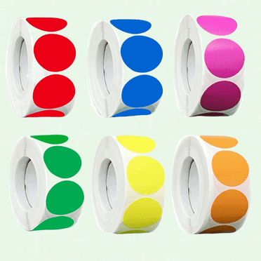 3000pcs Round Color Coding Labels, 1 Inch, Self-Adhesive Dot Stickers in 6 Colors, for Home Sorting, Office, Study
